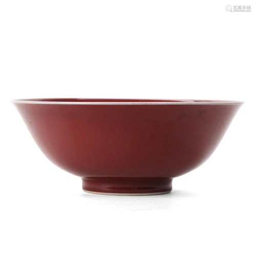 A SACRIFICIAL RED-GLAZED BOWL