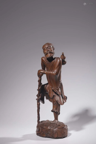 BOXWOOD CARVED EFFIGY OF AN IMMORTAL