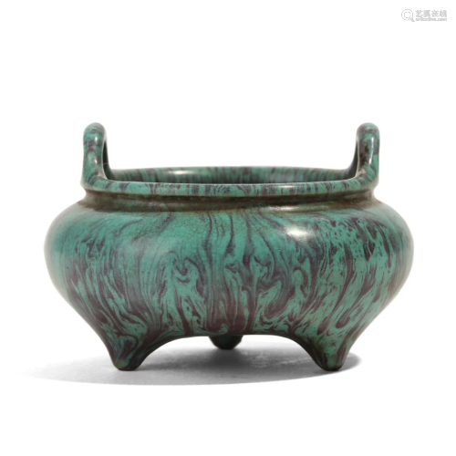 A FLAMBE-GLAZED INCENSE BURNER