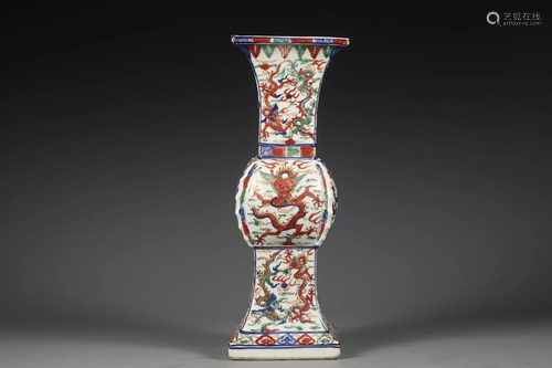 WUCAI DRAGON GU VASE