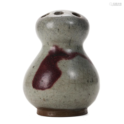 A 'JUN' GOURD-FORMED INCENSE BURNER