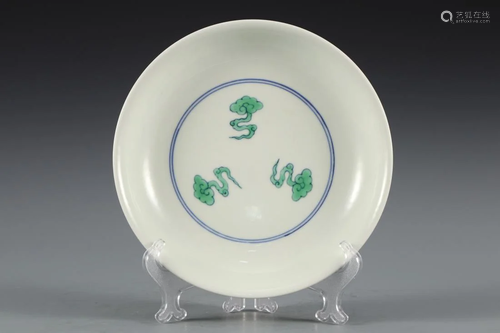 DOUCAI DRAGON PORCELAIN PLATE