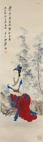 FIGURAL PAINTING OF A SITTED LADY, CHANG DAI-CHIEN
