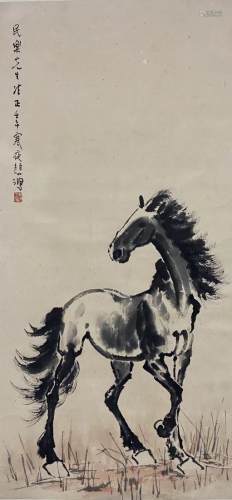 CHINESE PAINTING OF A STEED, XU BEIHONG
