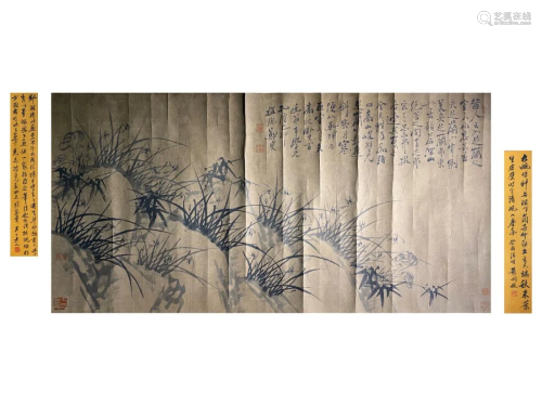 HORIZONTAL INK PAINTING OF ORCHID, ZHENG BANQIAO