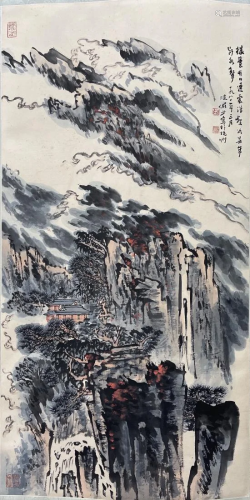 PAINTING OF MOUNTAIN SCENE, LU YANSHAO
