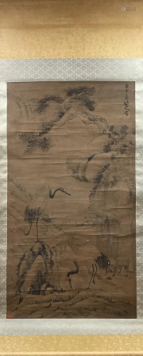 CHINESE PAINTING OF PERCHED CRANES, BADA SHANREN
