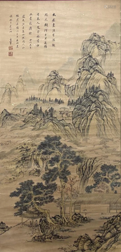 PAINTING OF PINE TREE AND MOUNTAINS, DONG QICHANG