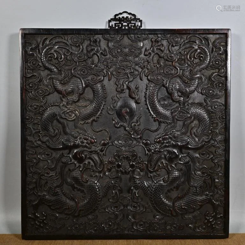 Chinese Wood Carved Wall Plaque