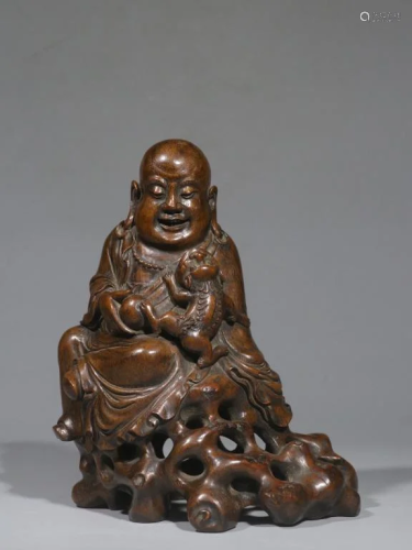Chinese Bamboo Hand Carved Luohan