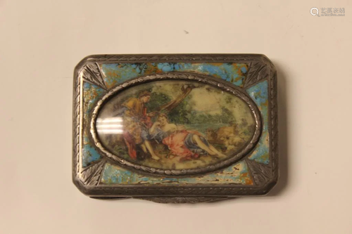 Silver Enamel and Miniature Box