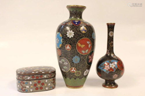 3 Chinese Cloisonne Vases