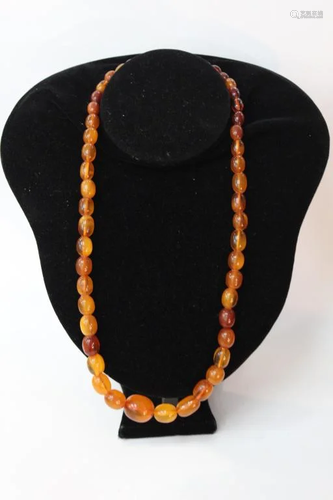 Chinese Amber Beads Necklace