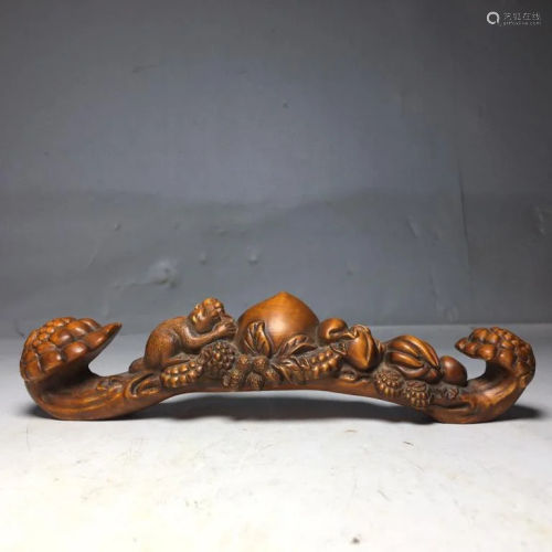Chinese Huangyang Wood Carved Ruyi