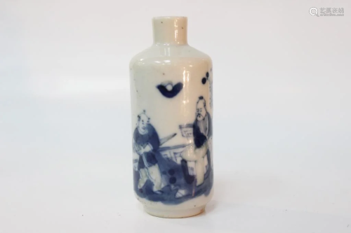 Chinese Blue and White Porcelain Snuff Bottle