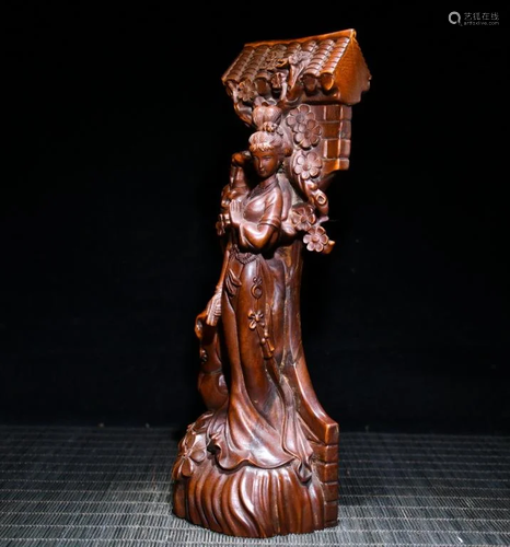 Chinese Huangyang Wood Carved Figural