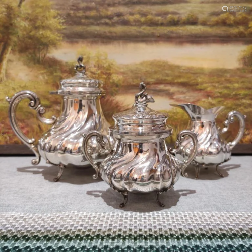 Germany Sterling Silver Teapot Set