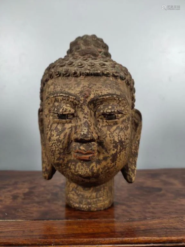Chinese Chengxiang Wood Carved Buddha Head