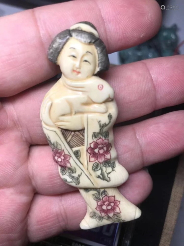 Japanese Hand Carved Bone Netsuke