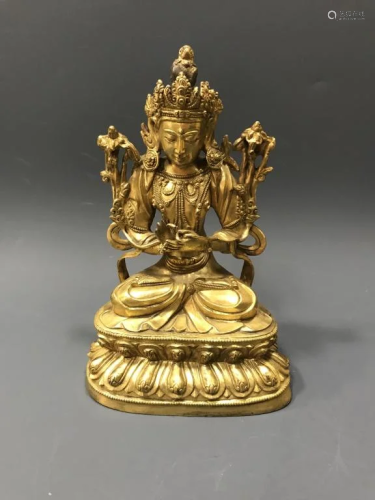 Chinese Gilt Bronze Budha