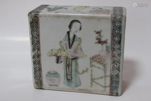 Chinese Famille Rose Porcelain Pillow