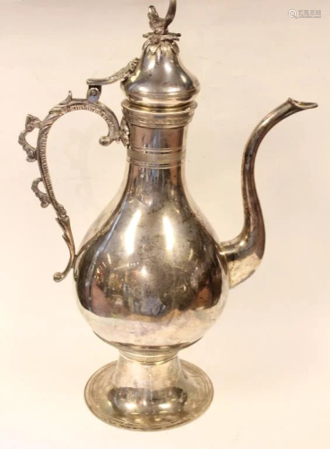 19th.C Turkish Silver Plated Ewer