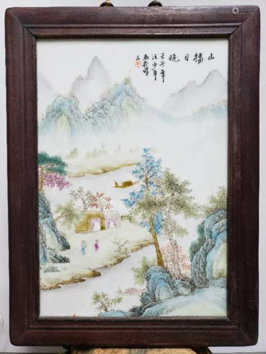 Chinese Famille Rose Porcelain Plaque,Mark