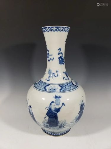 Chinese Blue and White Porcelain Vase,Mark