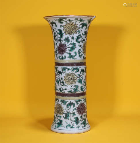 Famille Verte Beaker Vase Kangxi Style