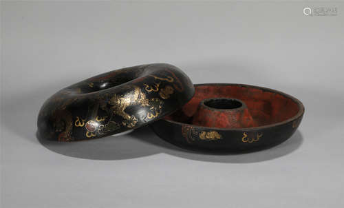 Painted Lacquer Circular Box Qing Style