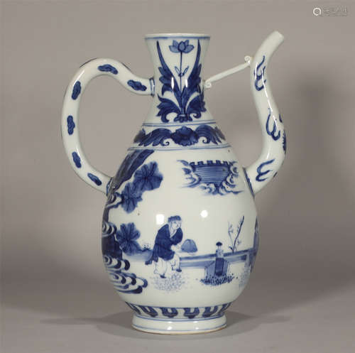 Blue and White Ewer Chongzhen Style