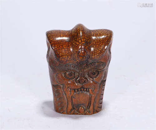 A Carved Organic Material Ornament Qing Style