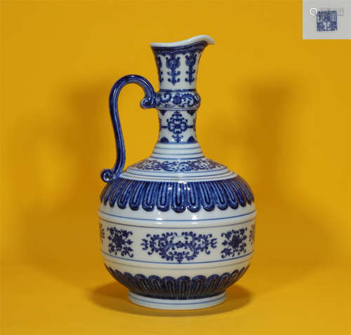 Blue and White Ewer Qianlong Style