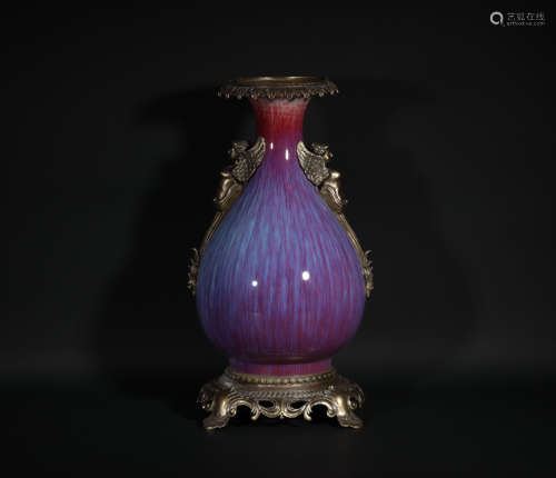 Qing Dynasty Qianlong Kiln variable Glaze Jade Pot Spring bo...