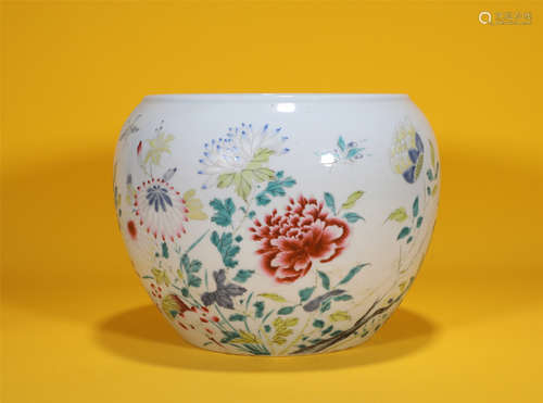 Famille Rose Floral Jardiniere Yongzheng Style