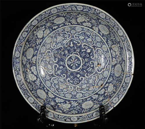 The market of blue and white flowers in the Yuan Dynasty