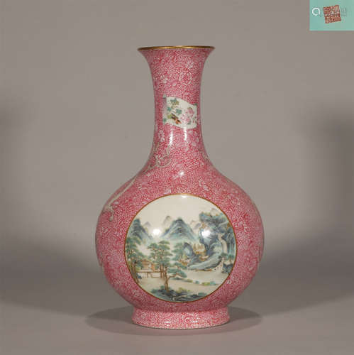 Famille Rose Decorative Vase Qing Style