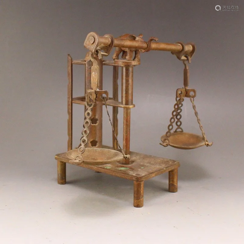 Chinese Brass Weight Apparatus - Balance