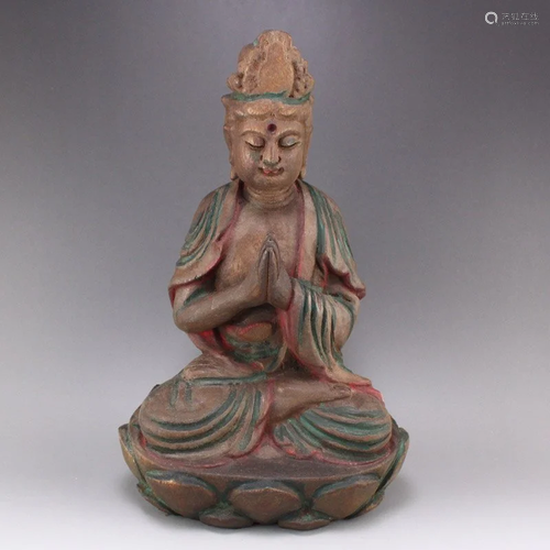 Vintage Chinese Chenxiang Wood Kwan-yin Statue