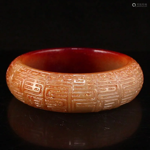 61 MM Vintage Chinese Hetian Jade Bracelet