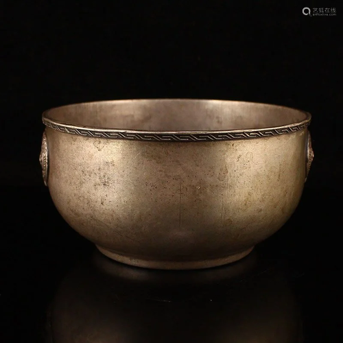 Vintage Chinese Pure Silver Bowl