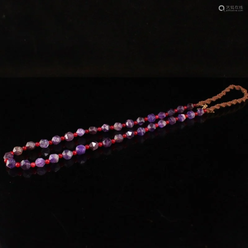 Chinese Amethyst Beads Necklace