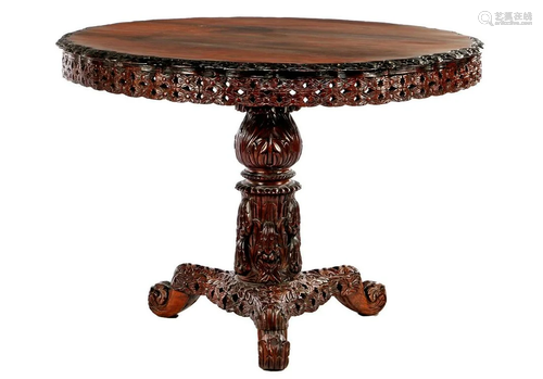 Oriental teak table