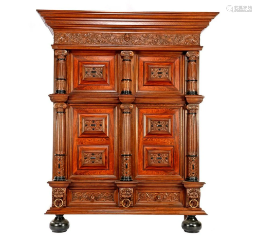 Oak Renaissance style cabinet