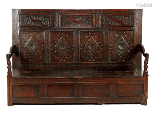 18th century solid oak bench