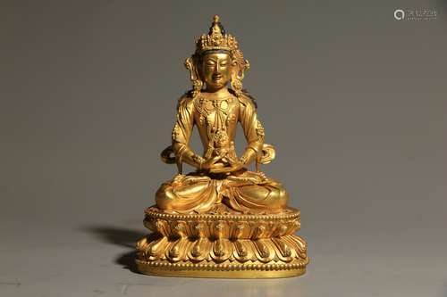 GILT COPPER STATUE OF BUDDHA