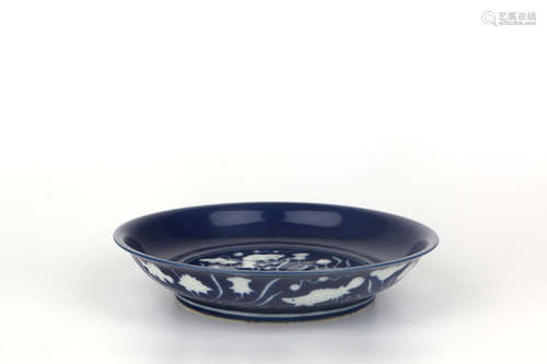 BLUE-GLAZED PLATE