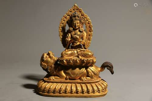 GILT COPPER STATUE OF BUDDHA