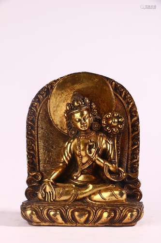 GILT COOPER STATUE OF BODHISATTVA