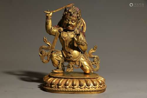 GILT COPPER STATUE OF VAJRA